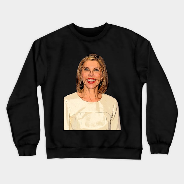 Christine Baranski Beige Cartoon Crewneck Sweatshirt by baranskini